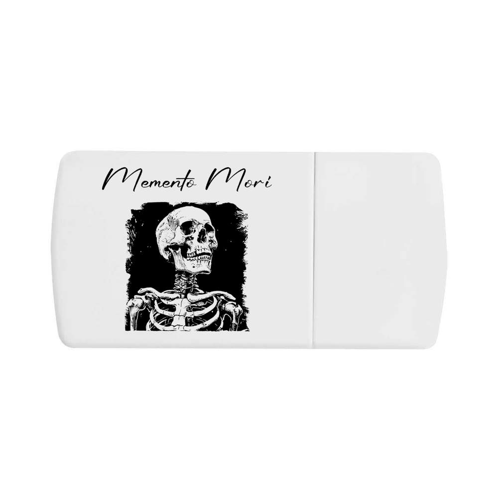'Memento Mori with Human Skeleton' Pill Box with Tablet Splitter (PI00027371)