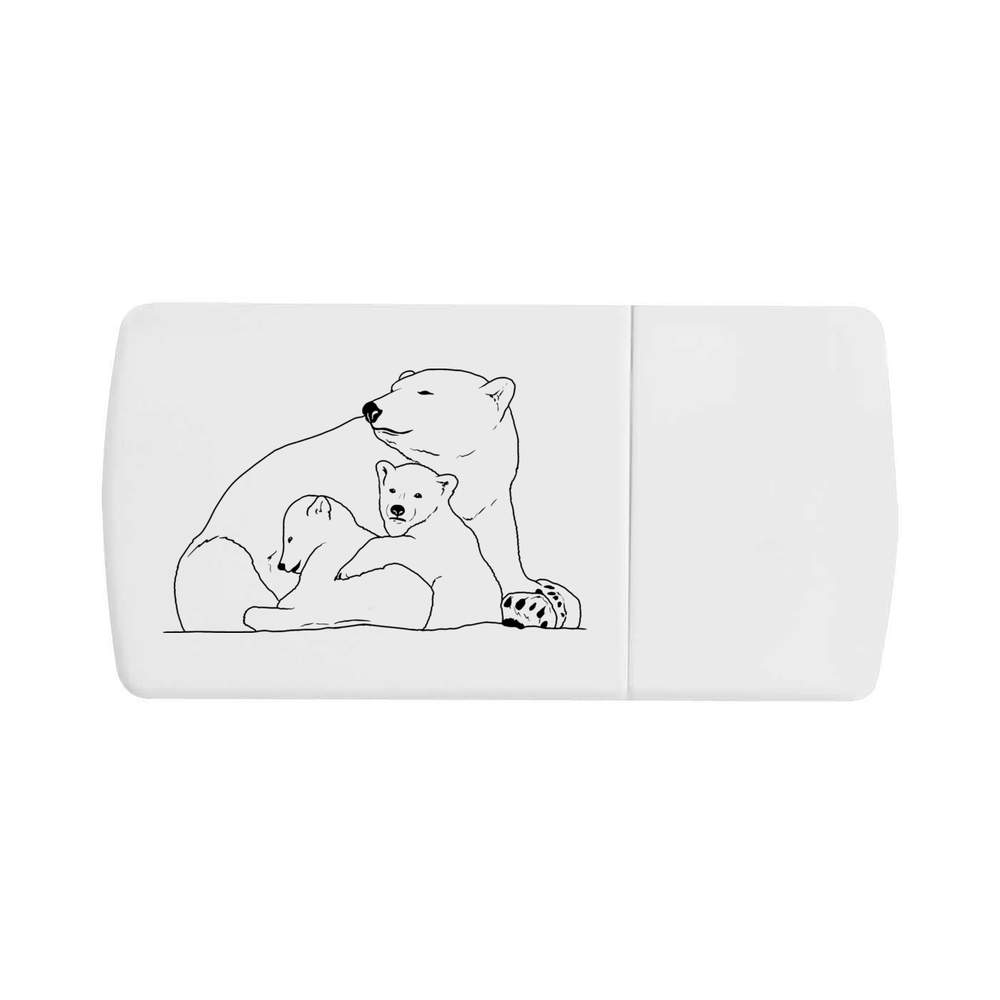 'Polar Bear Mother & Cubs' Pill Box with Tablet Splitter (PI00028322)