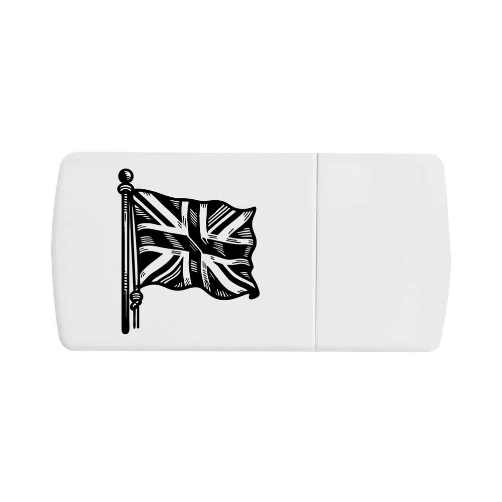 'Union Jack On Flag Pole' Pill Box with Tablet Splitter (PI00030105)
