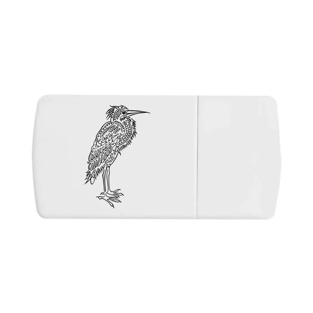 'Calligraphy Heron' Pill Box with Tablet Splitter (PI00030797)
