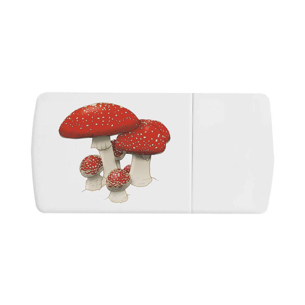 'Red Mushrooms' Pill Box with Tablet Splitter (PI00032467)