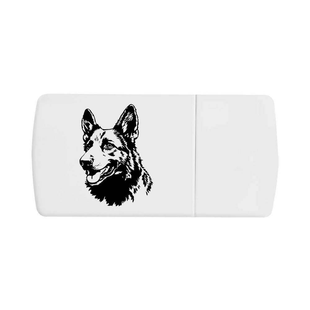 'German Shepherd Portrait' Pill Box with Tablet Splitter (PI00033510)