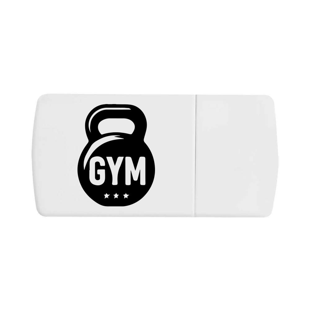 'Gym Weight Kettlebell' Pill Box with Tablet Splitter (PI00036546)