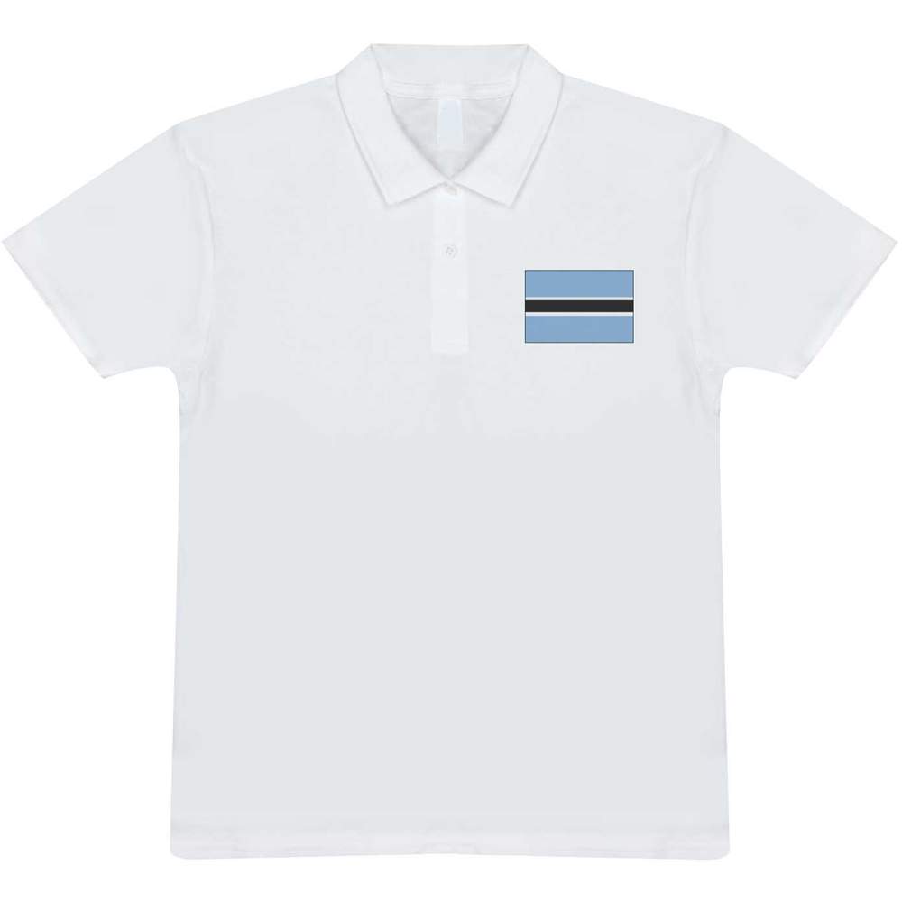 'Botswana Flag' Adult Polo Shirt / T-Shirt (L, White) (PL00016167)