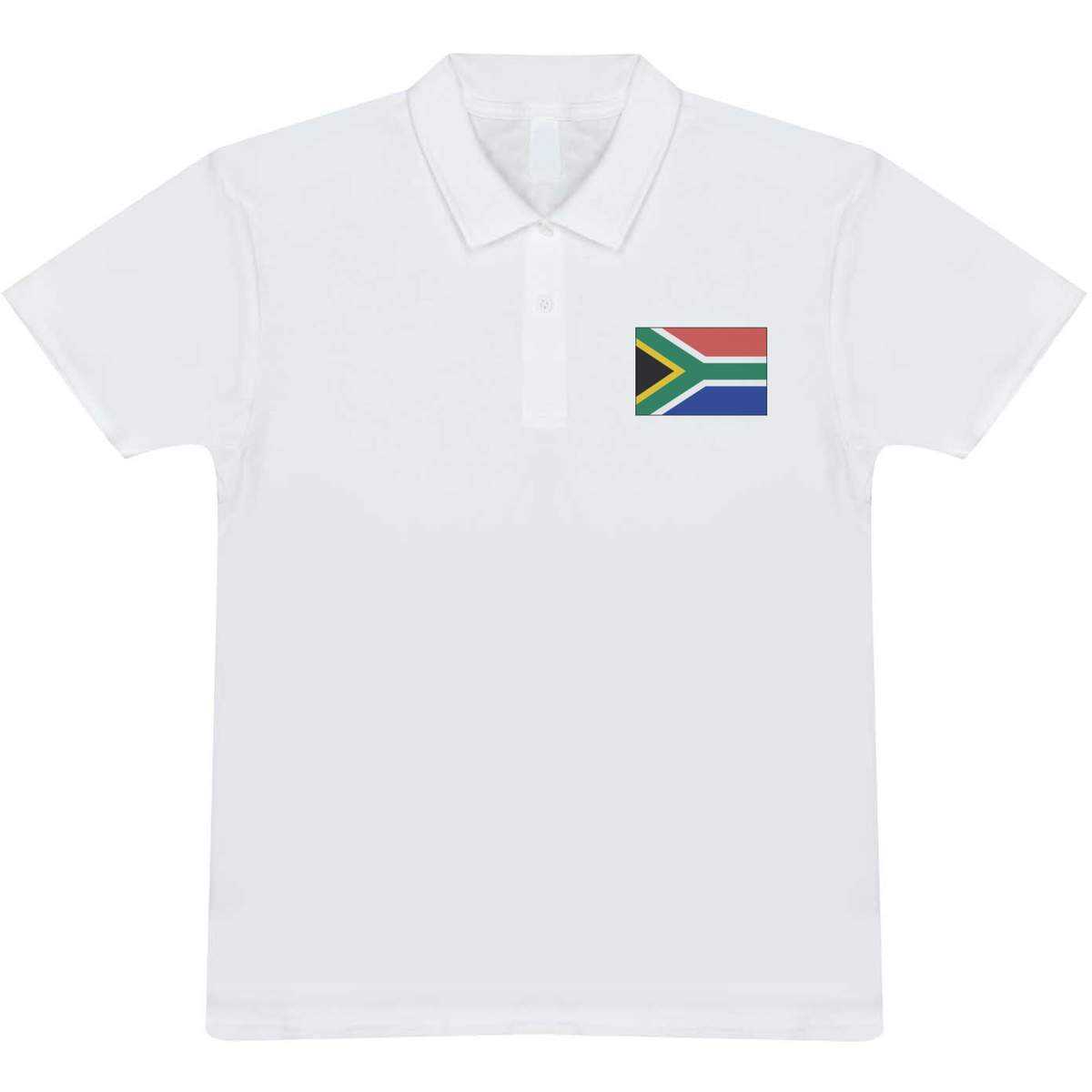 'South Africa Flag' Adult Polo Shirt / T-Shirt (L, White) (PL00016183)