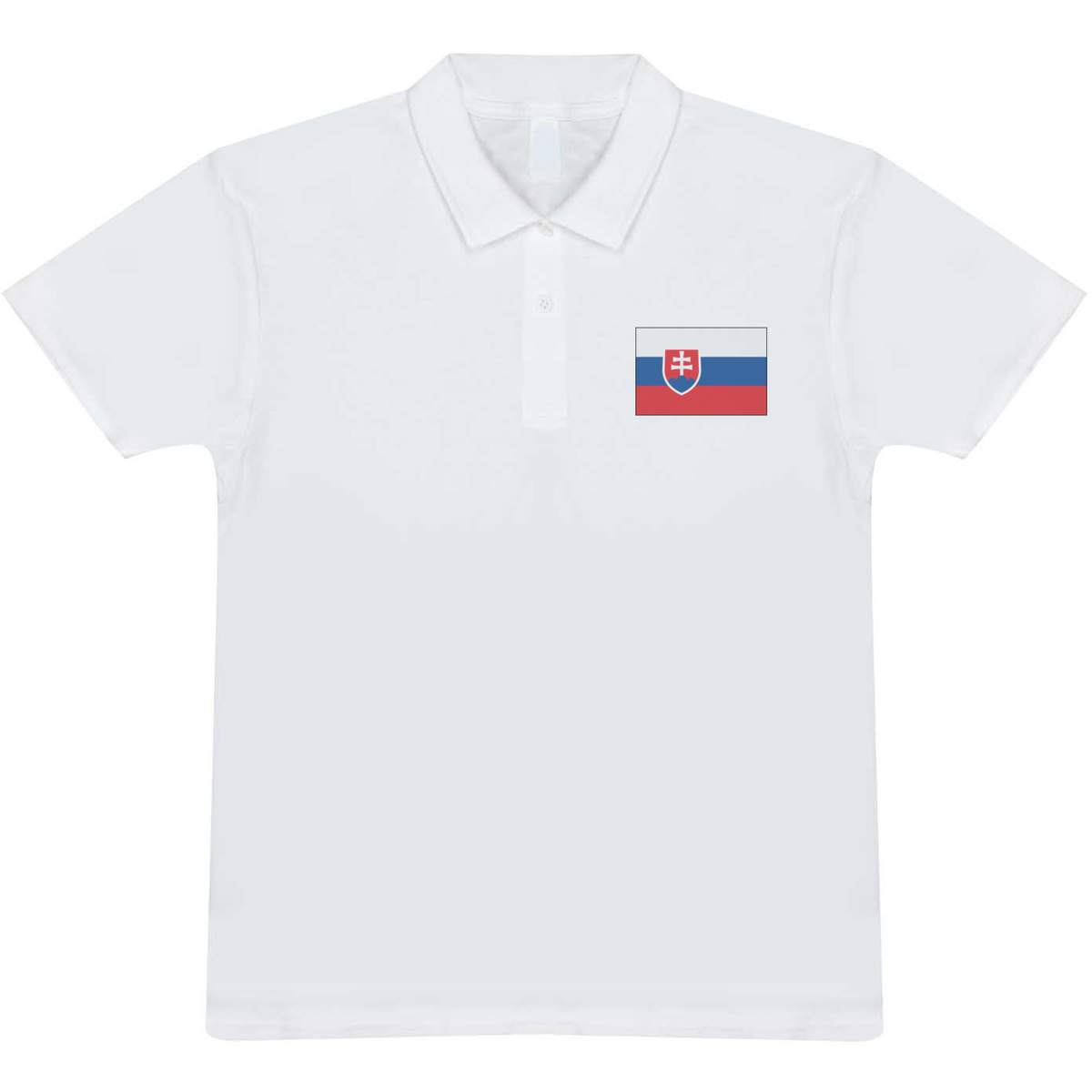 'Slovakia Flag' Adult Polo Shirt / T-Shirt (L, White) (PL00016251)