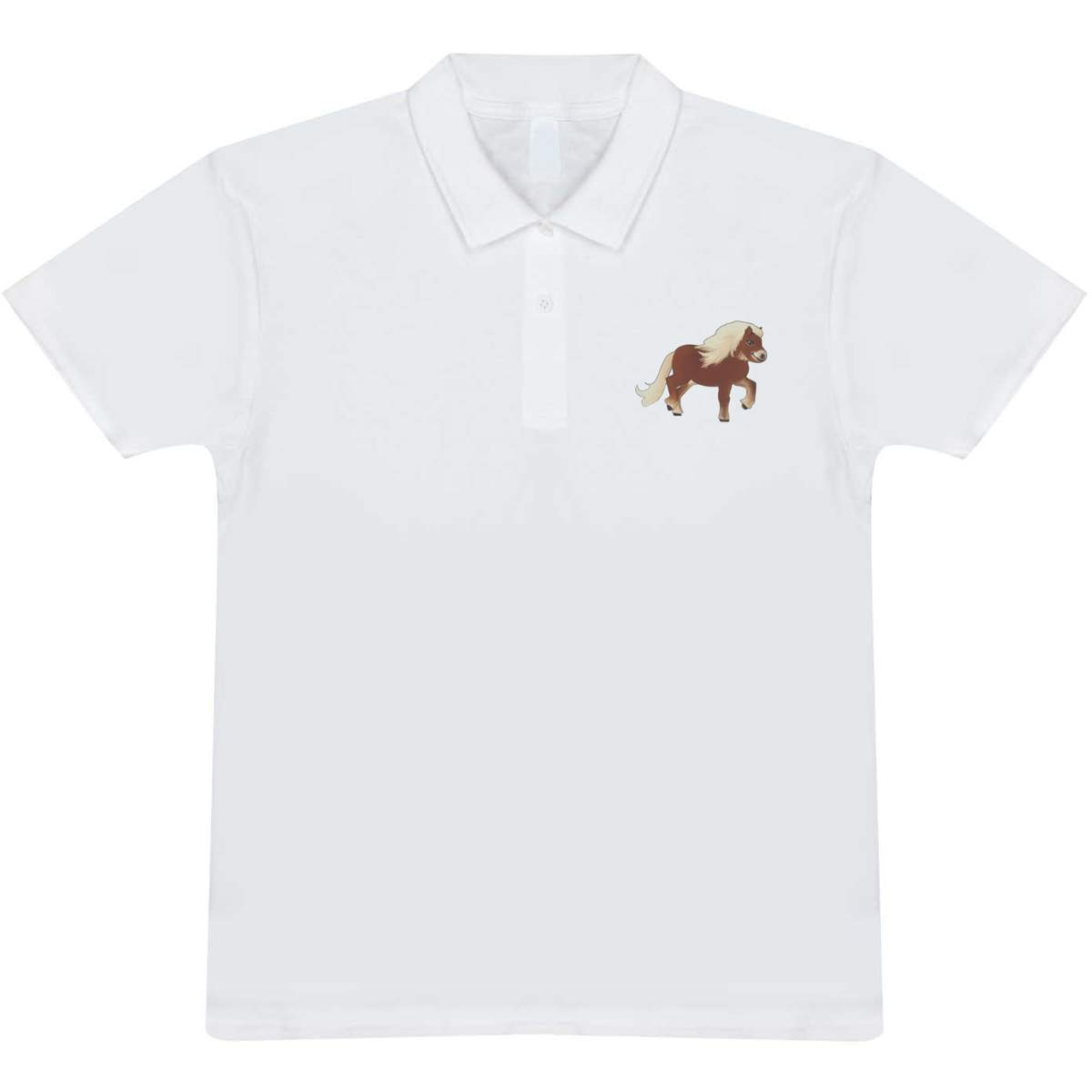 'Shetland Pony' Adult Polo Shirt / T-Shirt (L, White) (PL00038171)