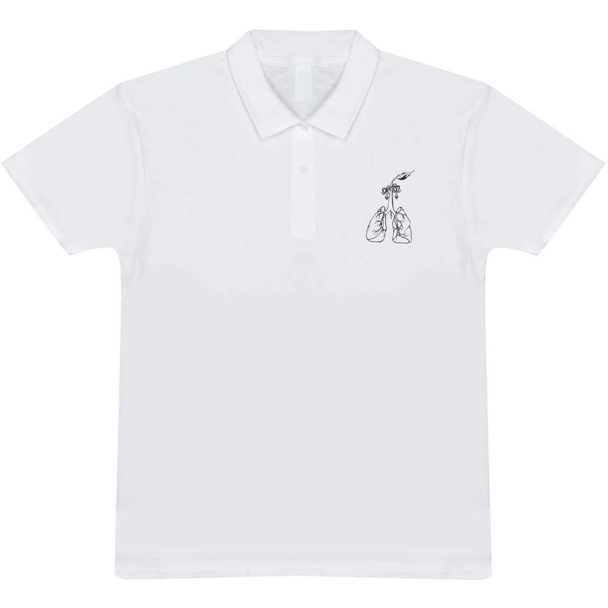 'Lung & Roots' Adult Polo Shirt / T-Shirt (L, White) (PL00042515)