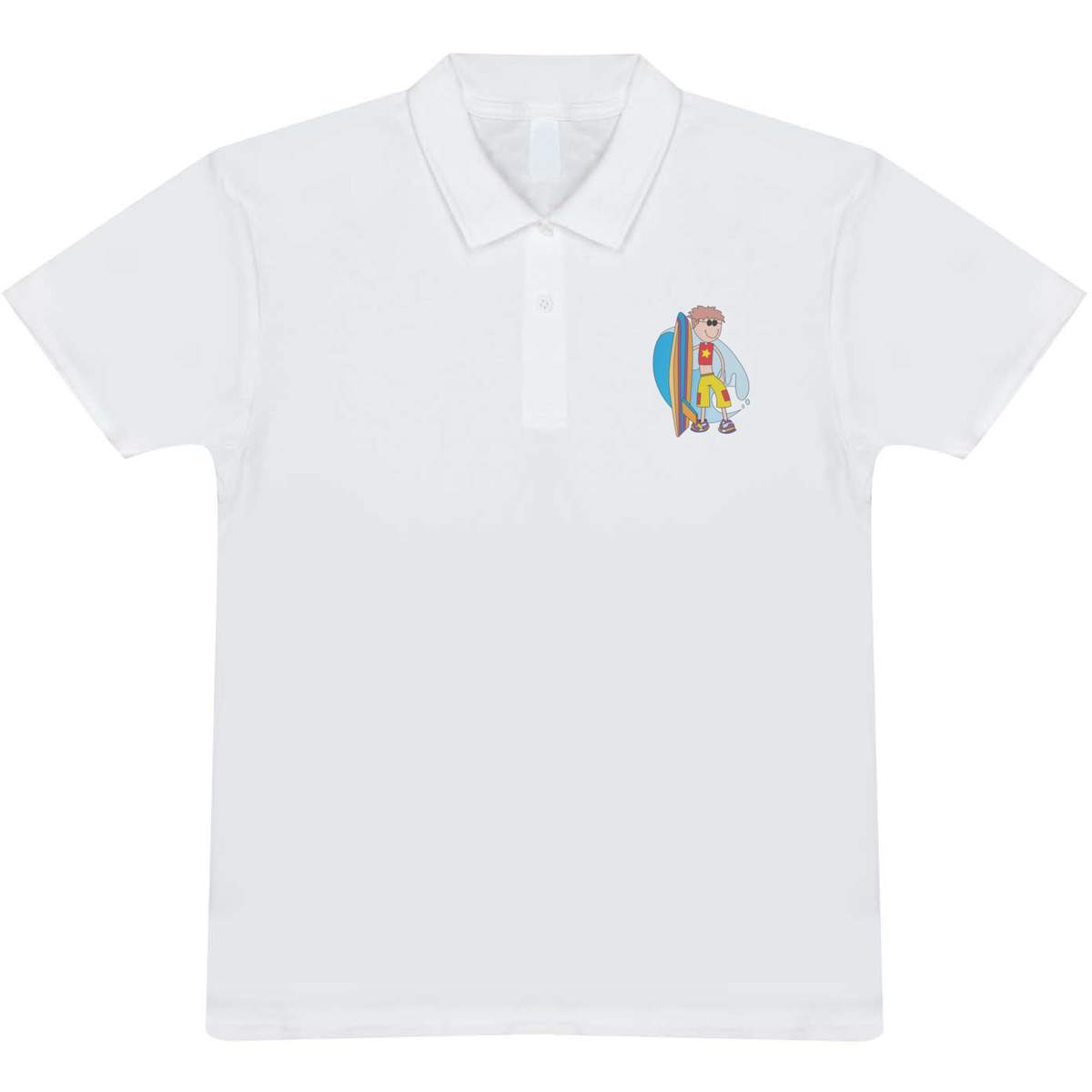 'Surf Boy' Adult Polo Shirt / T-Shirt (L, White) (PL00042839)