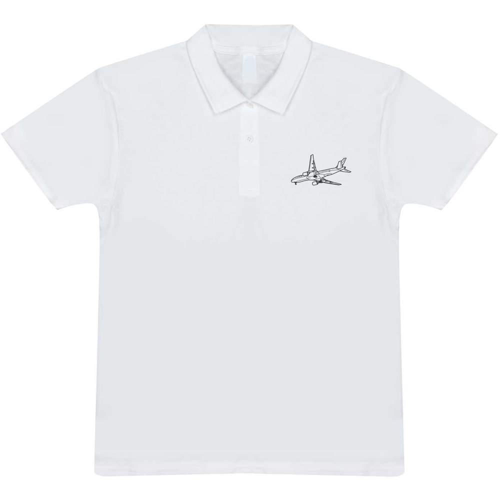 'Commercial Aircraft' Adult Polo Shirt / T-Shirt (L, White) (PL00051623)