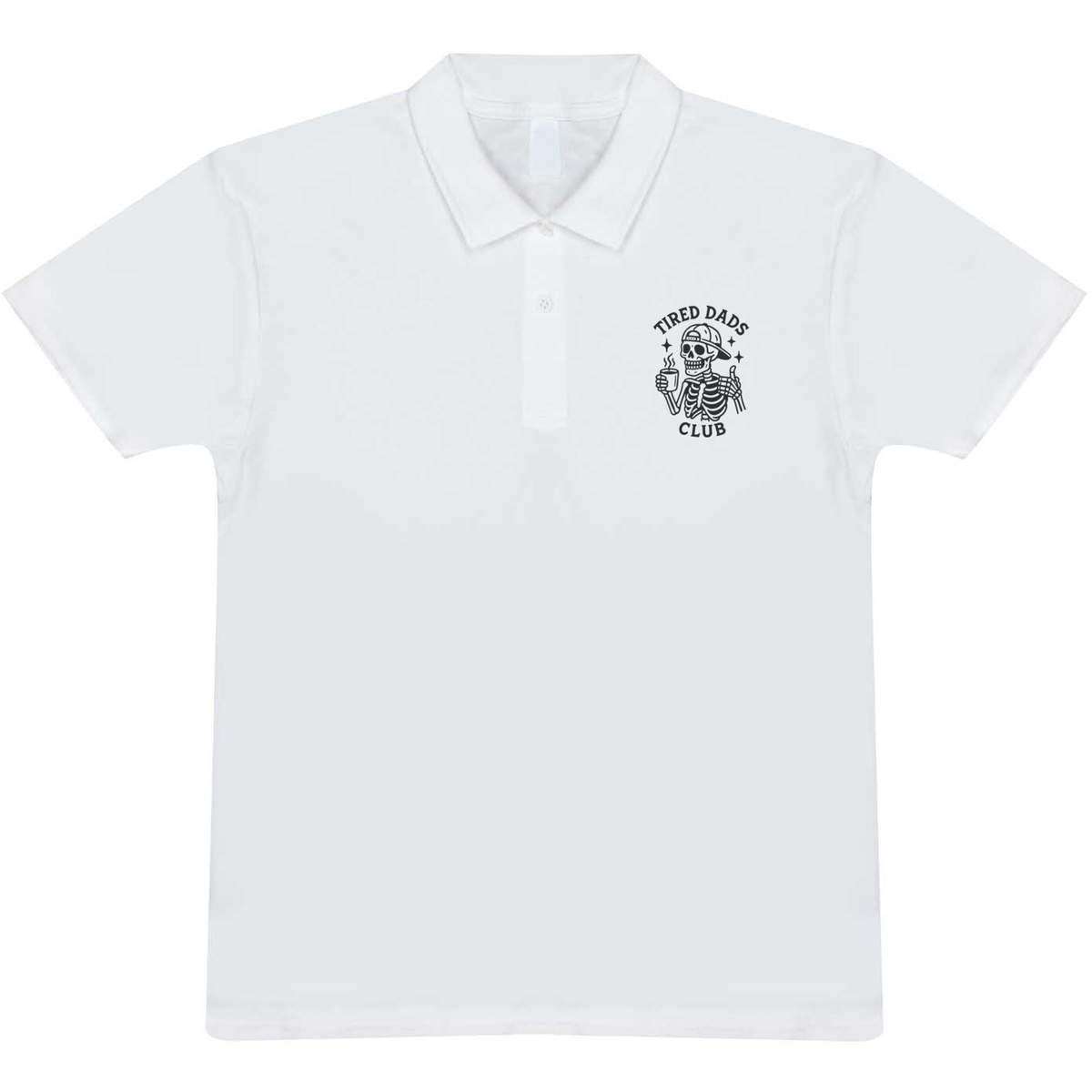 'Tired Dads Club' Adult Polo Shirt / T-Shirt (L, White) (PL00359686)