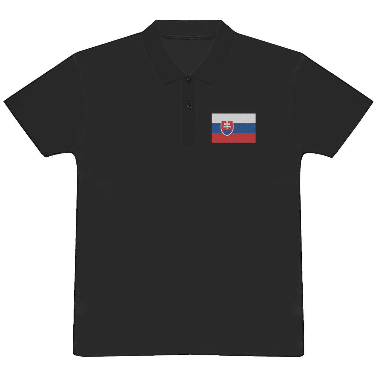 'Slovakia Flag' Adult Polo Shirt - Black, L - Adult 100% Cotton Collared Shirt for Work, Golf, Teams and Uniforms (PL00153386)