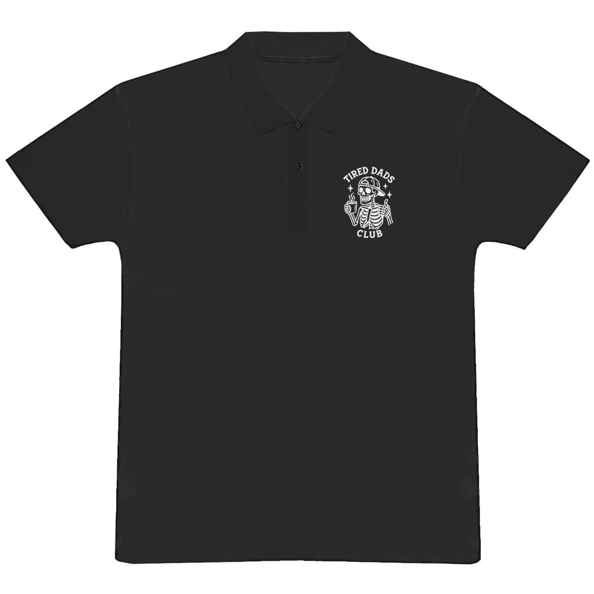 'Tired Dads Club' Adult Polo Shirt / T-Shirt (L, Black) (PL00359681)