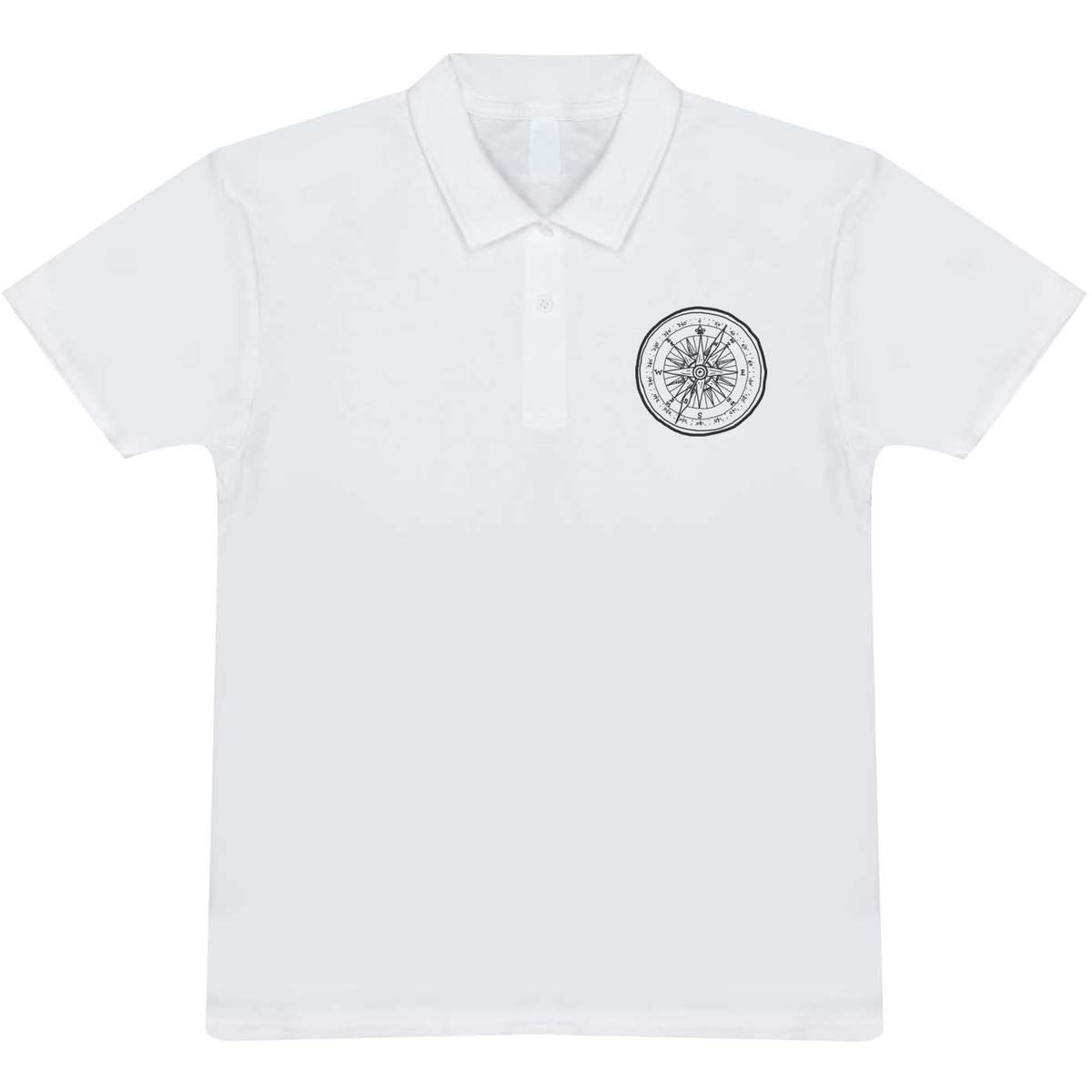 'Scout Compass' Adult Polo Shirt / T-Shirt (M, White) (PL00051726)