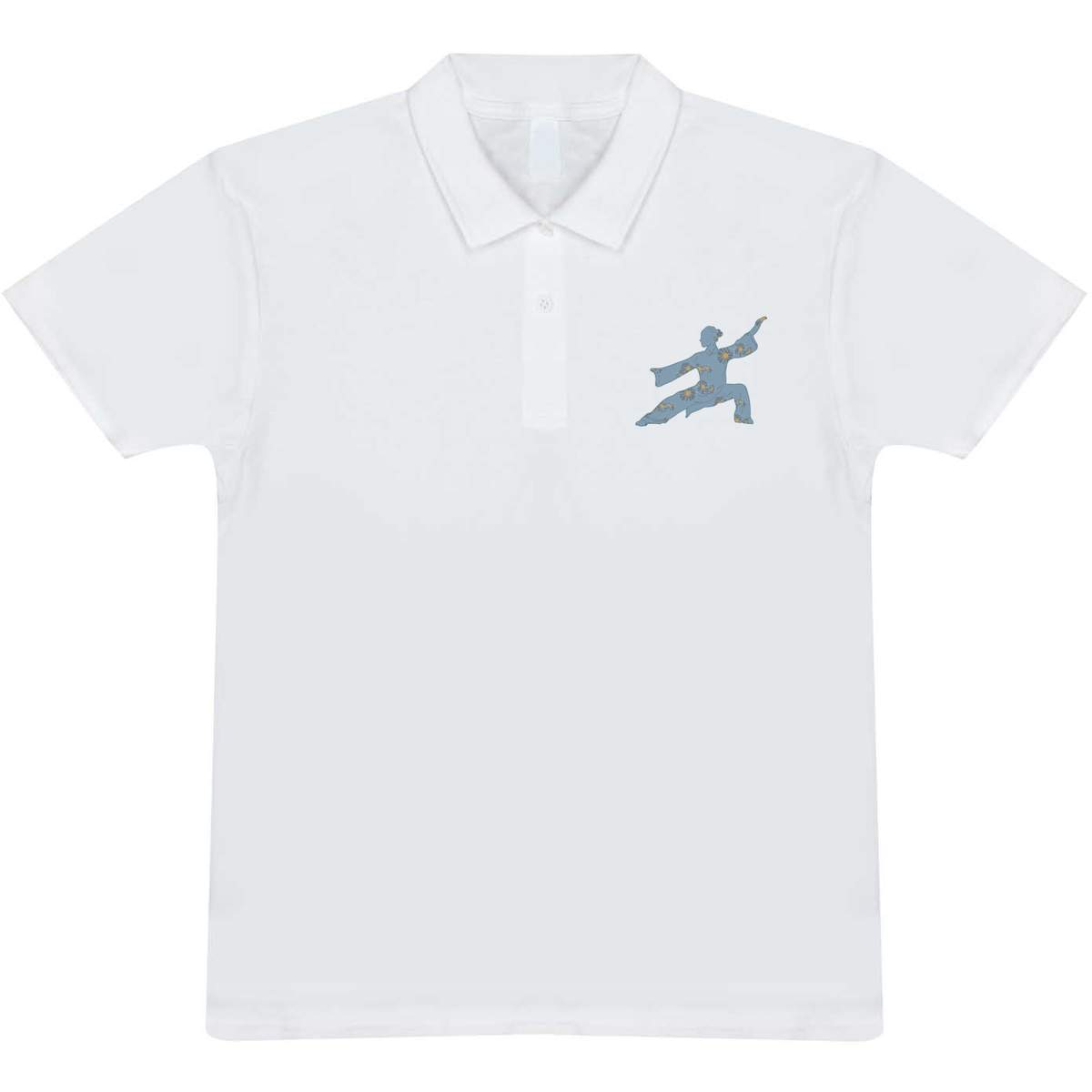 'Tai Chi floral lady ' Adult Polo Shirt / T-Shirt (M, White) (PL00106883)