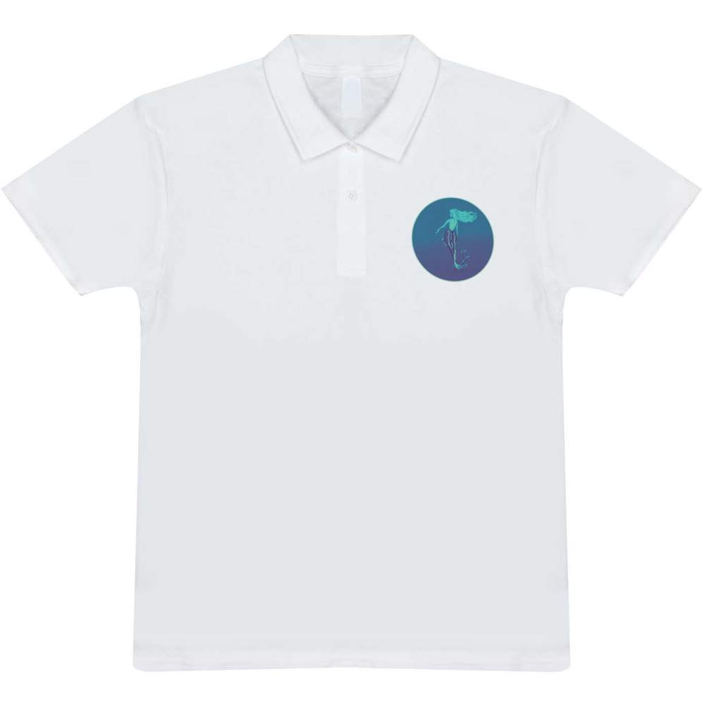 'Mystical Mermaid' Adult Polo Shirt / T-Shirt (M, White) (PL00300015)