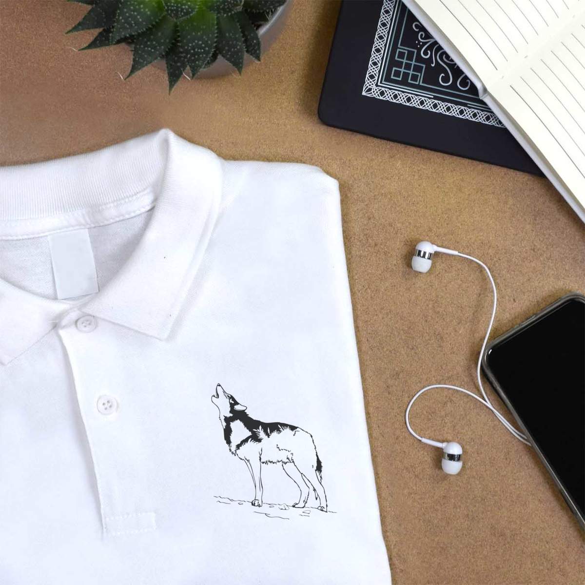 wolf polo shirt