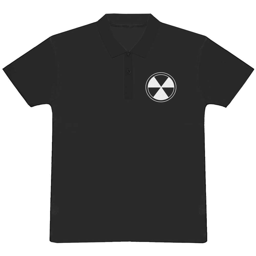 'Radioactive Symbol' Adult Polo Shirt / T-Shirt (M, Black) (PL00176617)