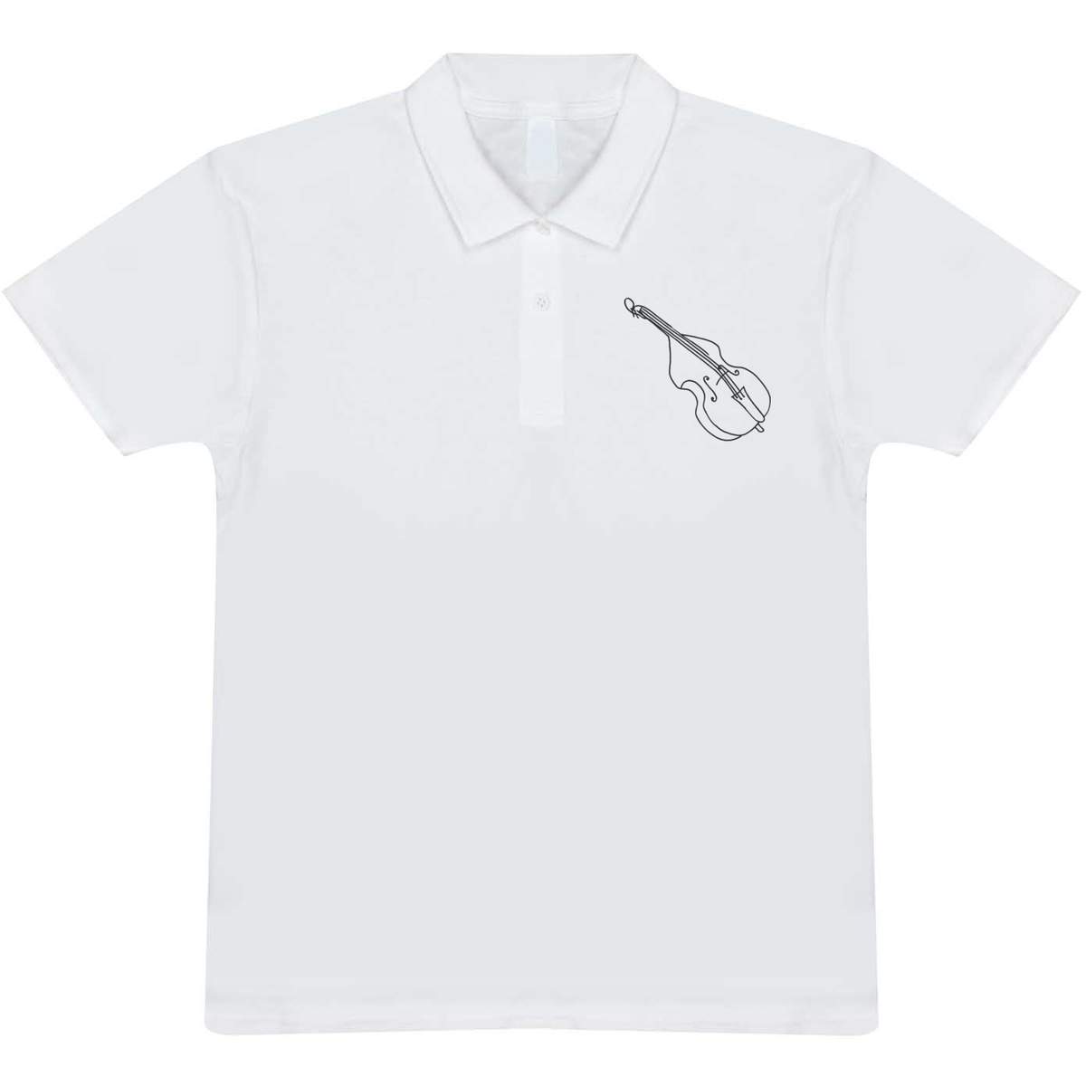 'Double Bass' Adult Polo Shirt / T-Shirt (S, White) (PL00028021)