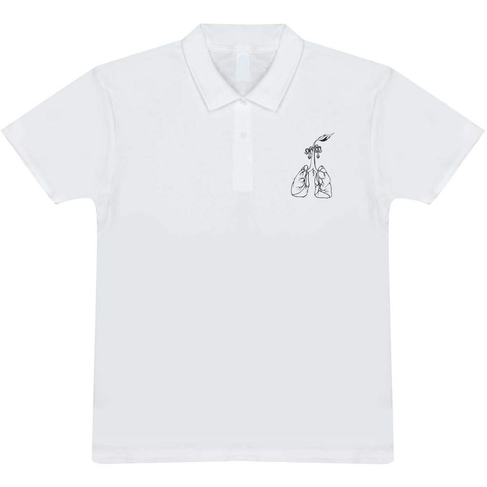 'Lung & Roots' Adult Polo Shirt / T-Shirt (S, White) (PL00042513)