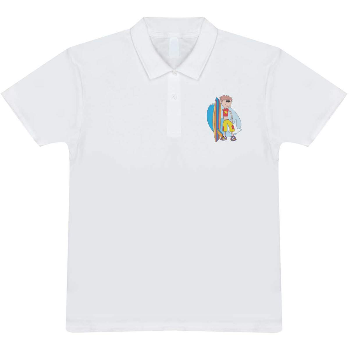 'Surf Boy' Adult Polo Shirt / T-Shirt (S, White) (PL00042837)