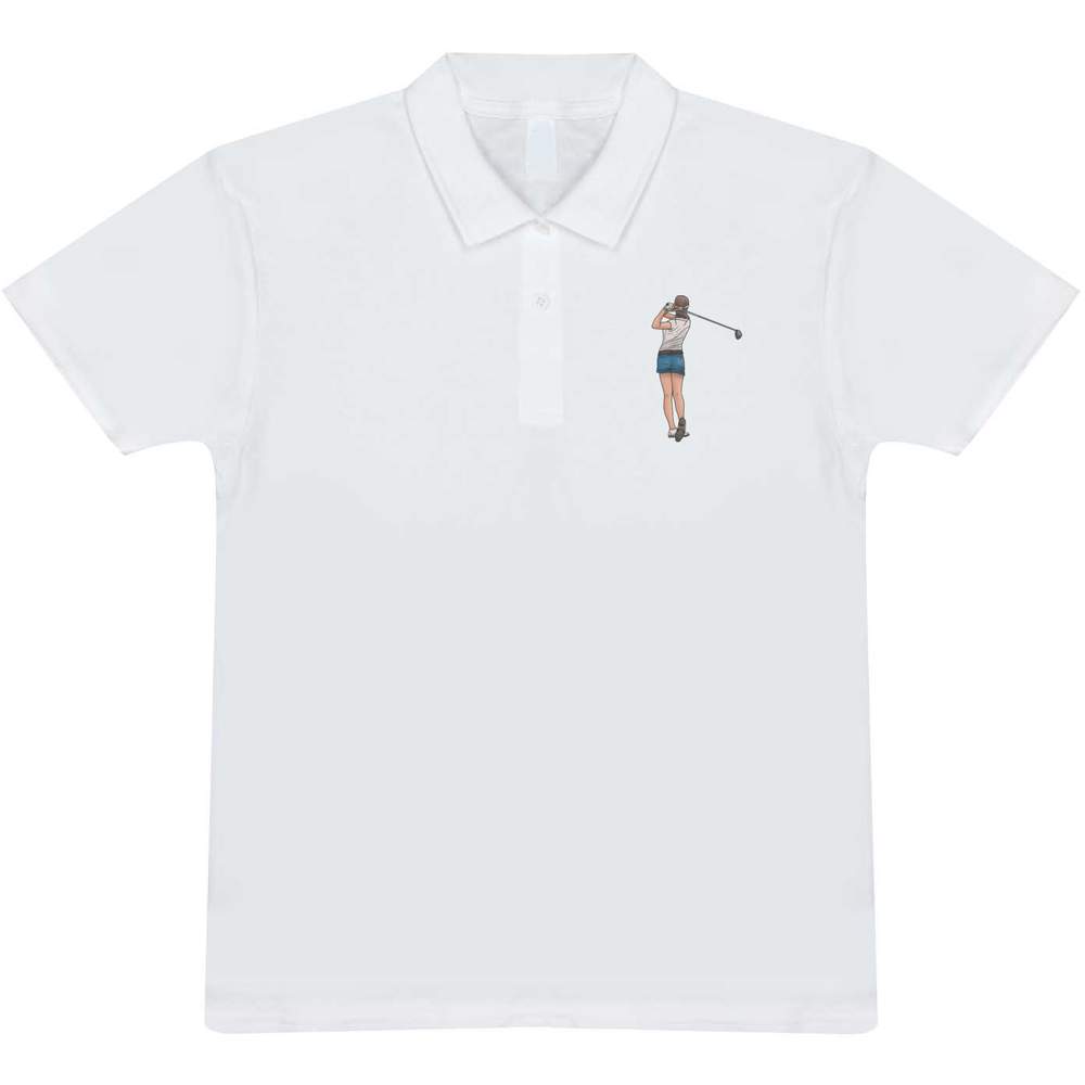 'Female Golfer' Adult Polo Shirt / T-Shirt (PL035281)