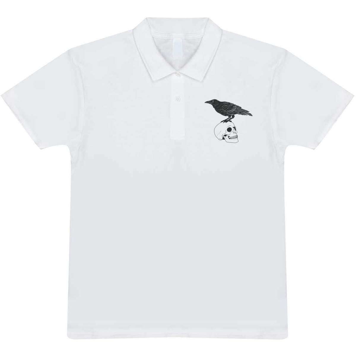 'Crow & Skull' Adult Polo Shirt / T-Shirt (PL038917)