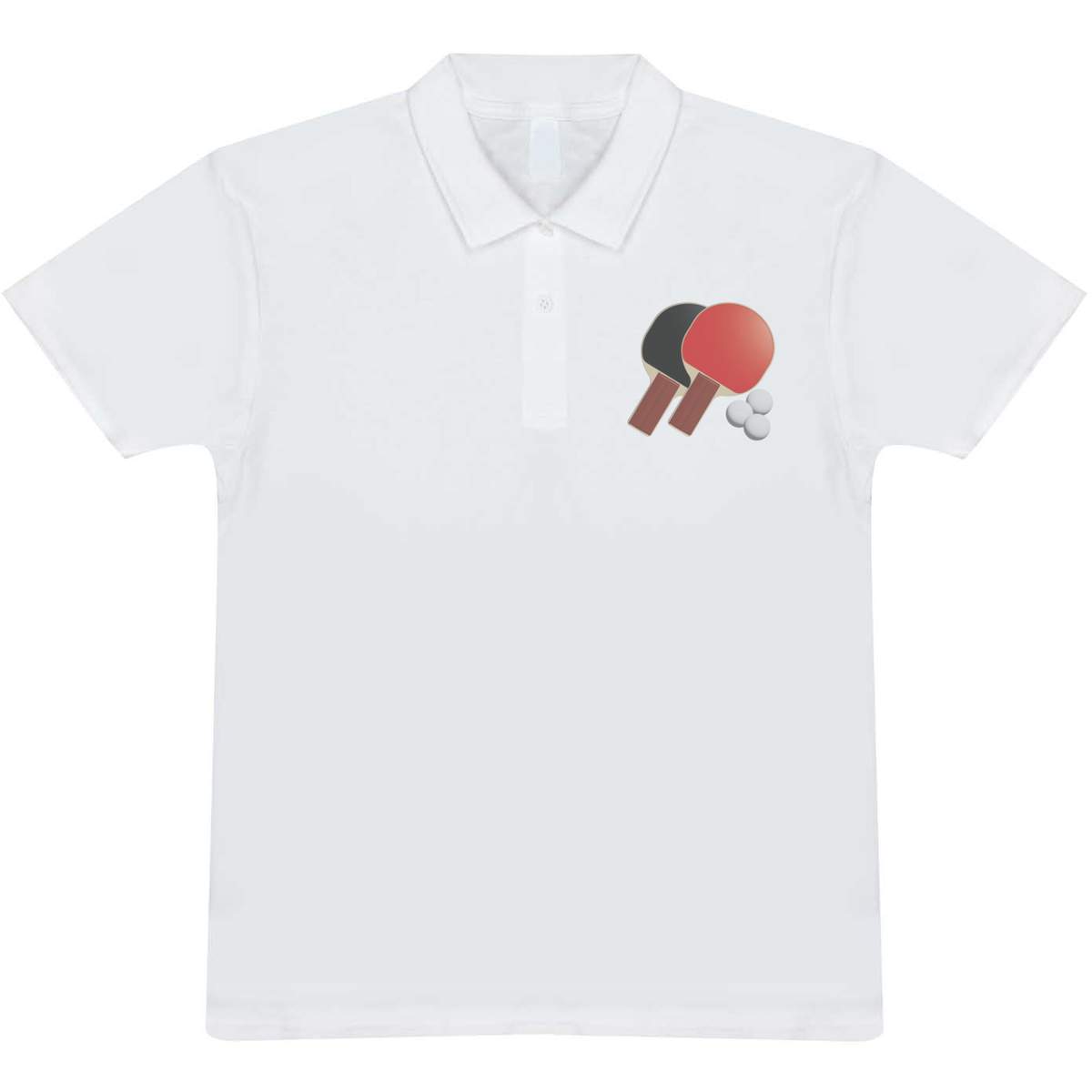'Ping Pong Paddles and Balls' Adult Polo Shirt / T-Shirt (S, White) (PL00101618)