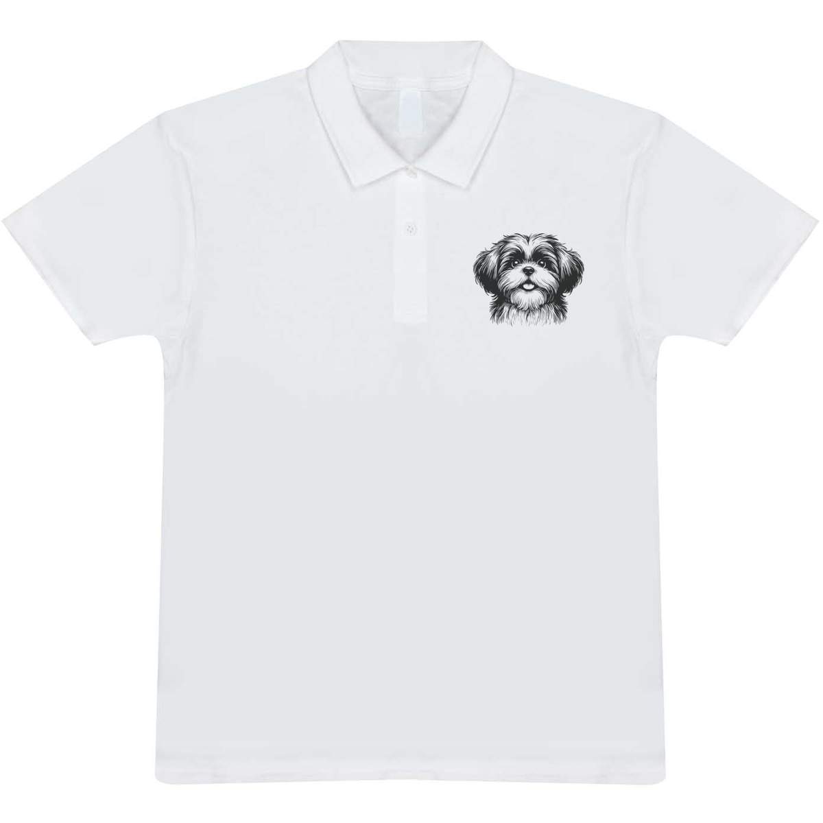 'Happy Shih Tzu Dog' Adult Polo Shirt / T-Shirt (PL051136)