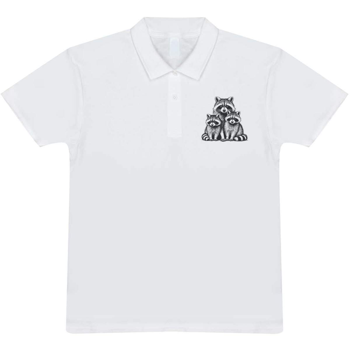 'Raccoon Family' Adult Polo Shirt / T-Shirt (PL053032)