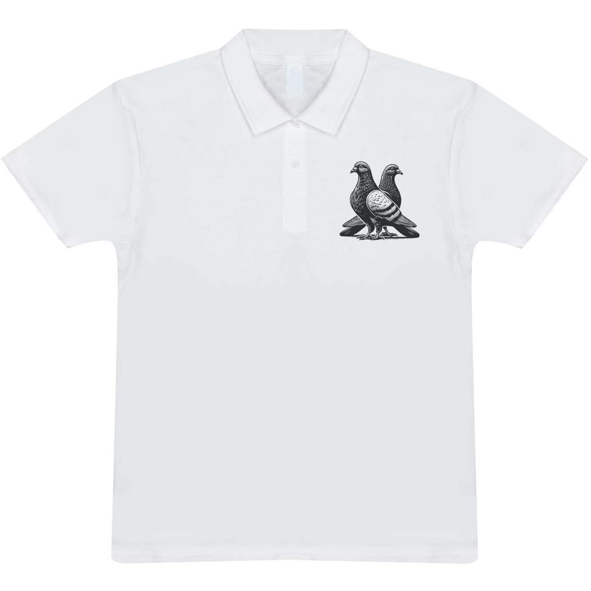 'Pigeon Friends' Adult Cotton Polo Shirt - Collared Shirt for Work, Golf, Teams and Uniforms (PL053783)