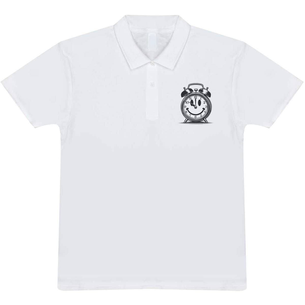 'Smiling Alarm Clock' Adult Polo Shirt / T-Shirt (PL053805)