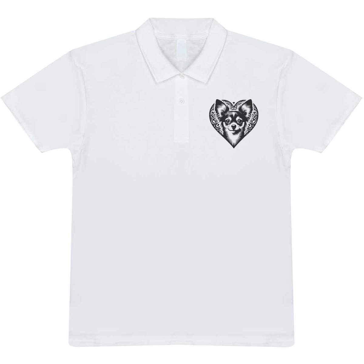 'Chihuahua Love Heart' Adult Polo Shirt / T-Shirt (PL055000)