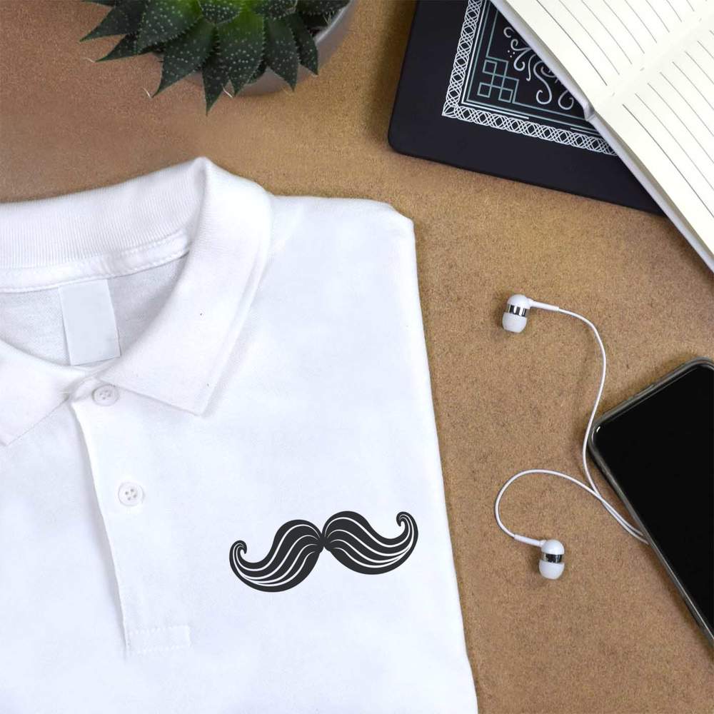 'Fancy Mustache' Adult Polo Shirt / T-Shirt (PL016289) - Picture 8 of 8