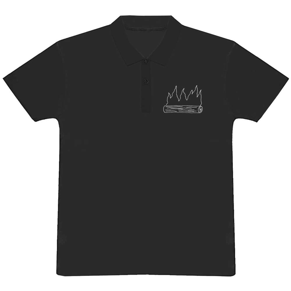 'Burning Log' Adult Polo Shirt / T-Shirt (PL003170)