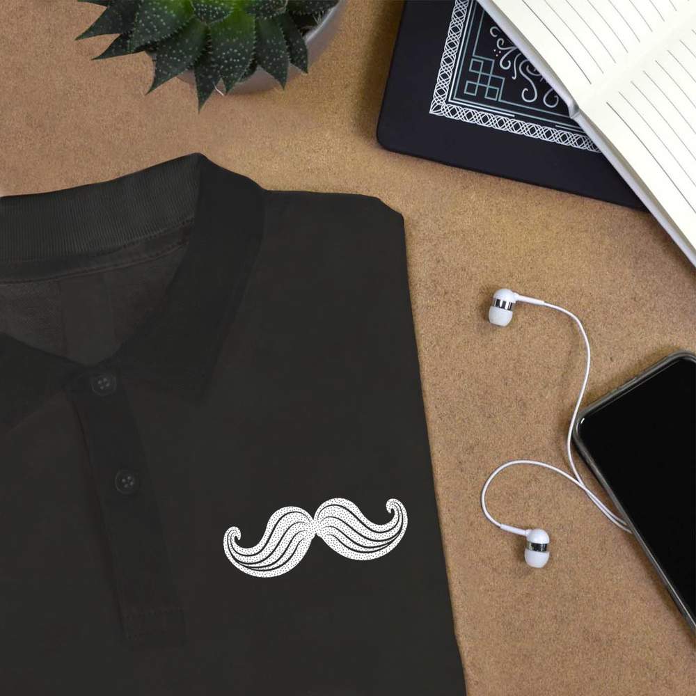 'Fancy Mustache' Adult Polo Shirt / T-Shirt (PL016289) - Picture 5 of 8