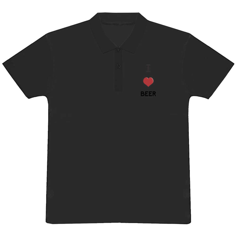 'I Love Beer' Adult Polo Shirt / T-Shirt (PL033314)
