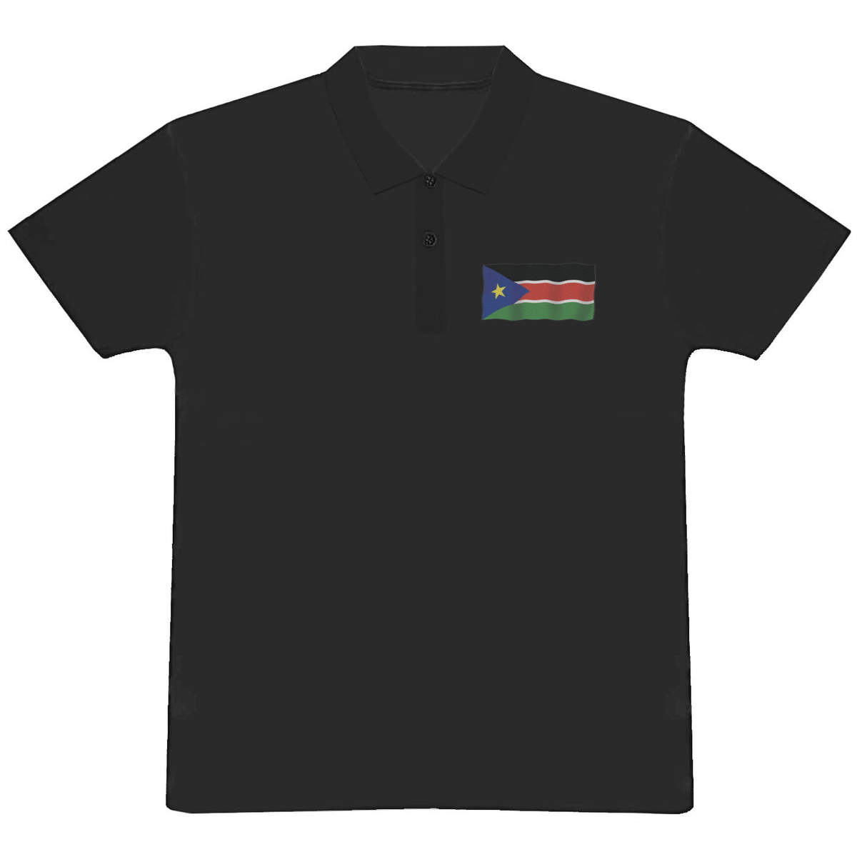 'Waving South Sudan Flag' Adult Polo Shirt / T-Shirt (PL041164)