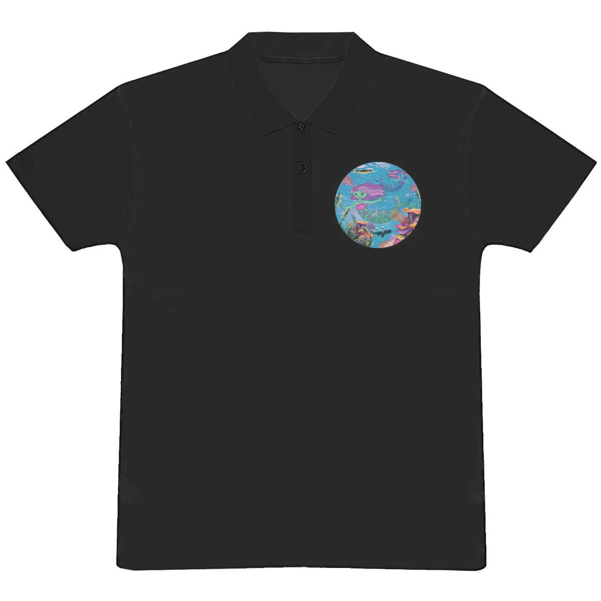 'Mermaids in their Underwater Home' Adult Polo Shirt / T-Shirt (PL042125)