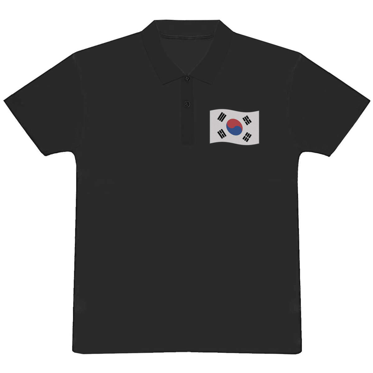 'Waving South Korean Flag' Adult Polo Shirt / T-Shirt (PL044258)
