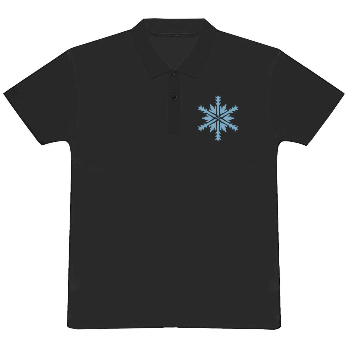 'Snowflake In Blue' Adult Polo Shirt - Black, S - Adult 100% Cotton Collared Shirt for Work, Golf, Teams and Uniforms (PL00266359)