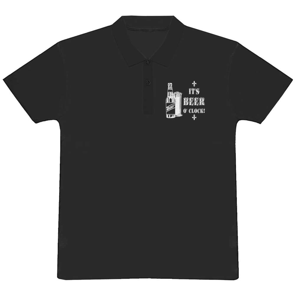 'It's Beer O' Clock' Adult Polo Shirt / T-Shirt (PL048571)