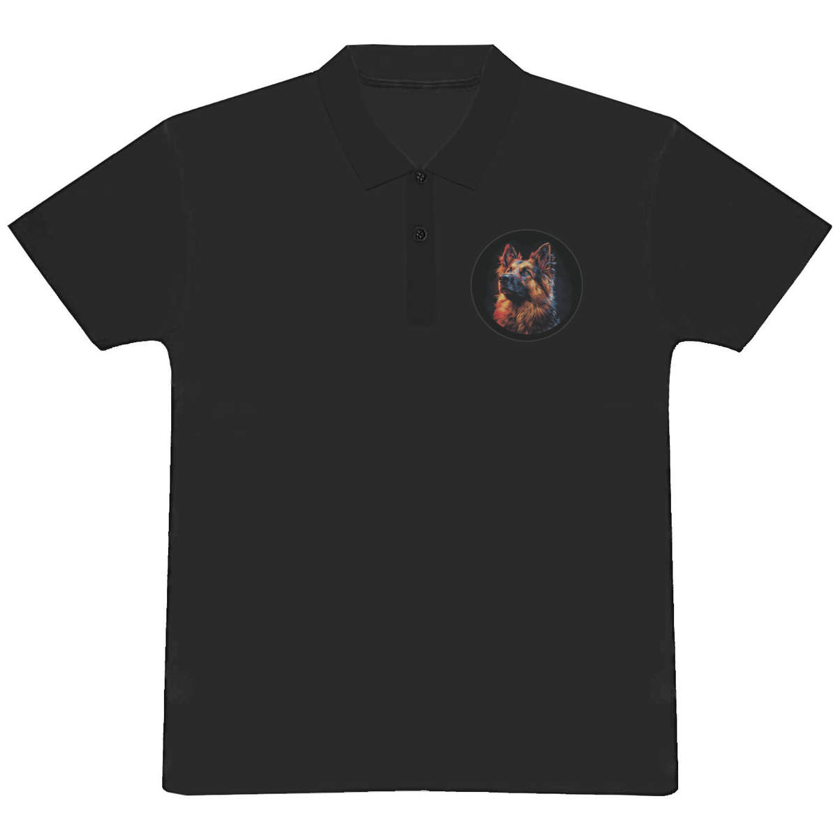 'German Shepherd Dog' Adult Polo Shirt - Black, S - Adult 100% Cotton Collared Shirt for Work, Golf, Teams and Uniforms (PL00284069)