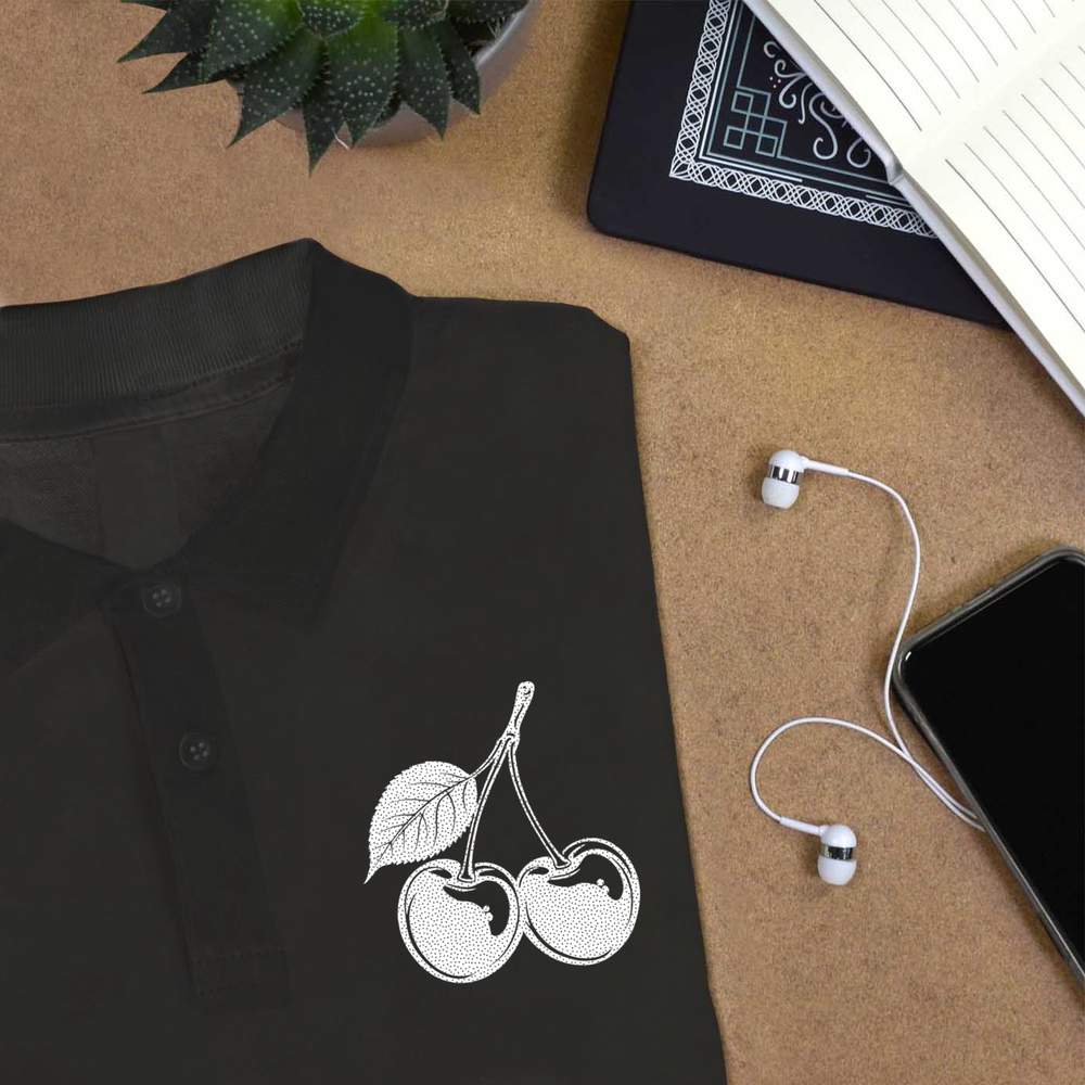 'Two Cherries' Adult Polo Shirt / T-Shirt (PL049819)