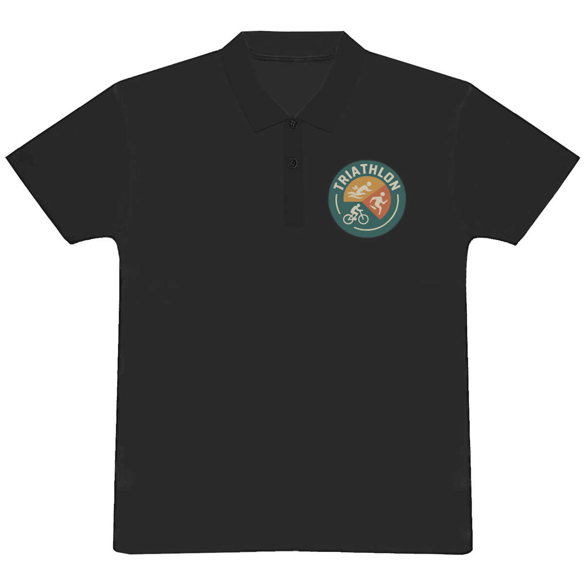 'Triathlon Emblem' Adult Polo Shirt / T-Shirt (PL056650)