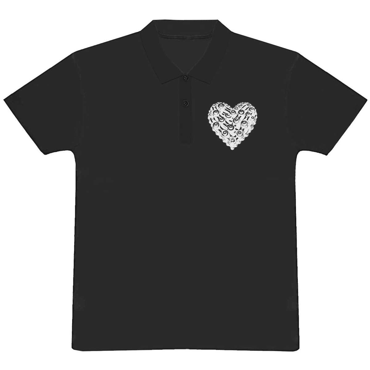 'Bike Chain Heart' Adult Polo Shirt / T-Shirt (PL057848)