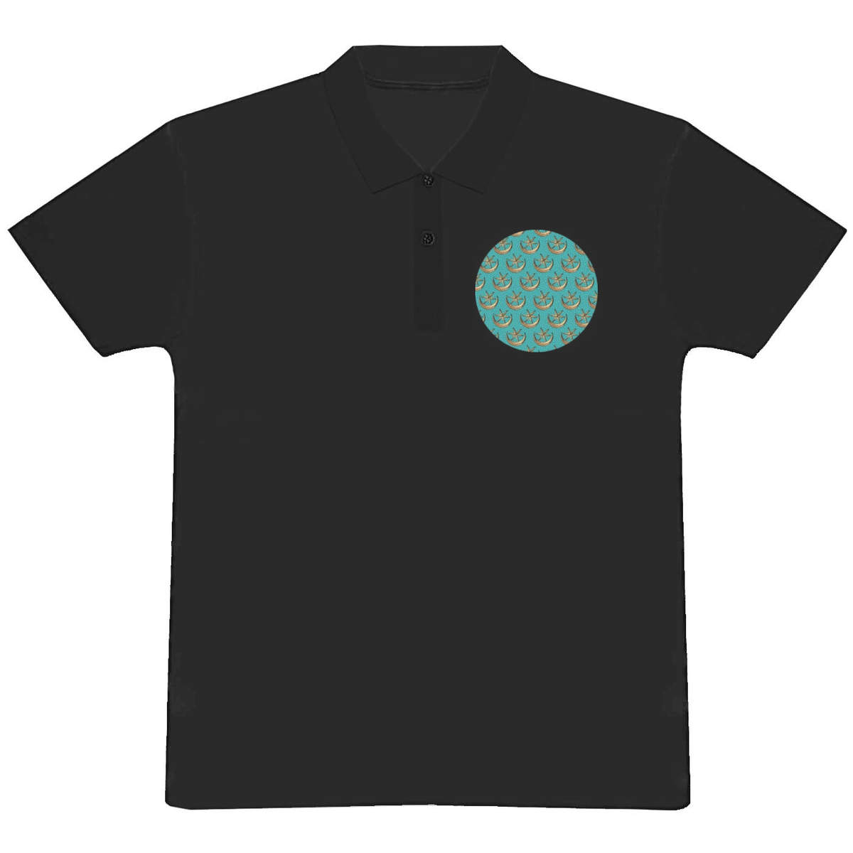 'Star & Crescent Moon Pattern' Adult Polo Shirt / T-Shirt (PL058100)