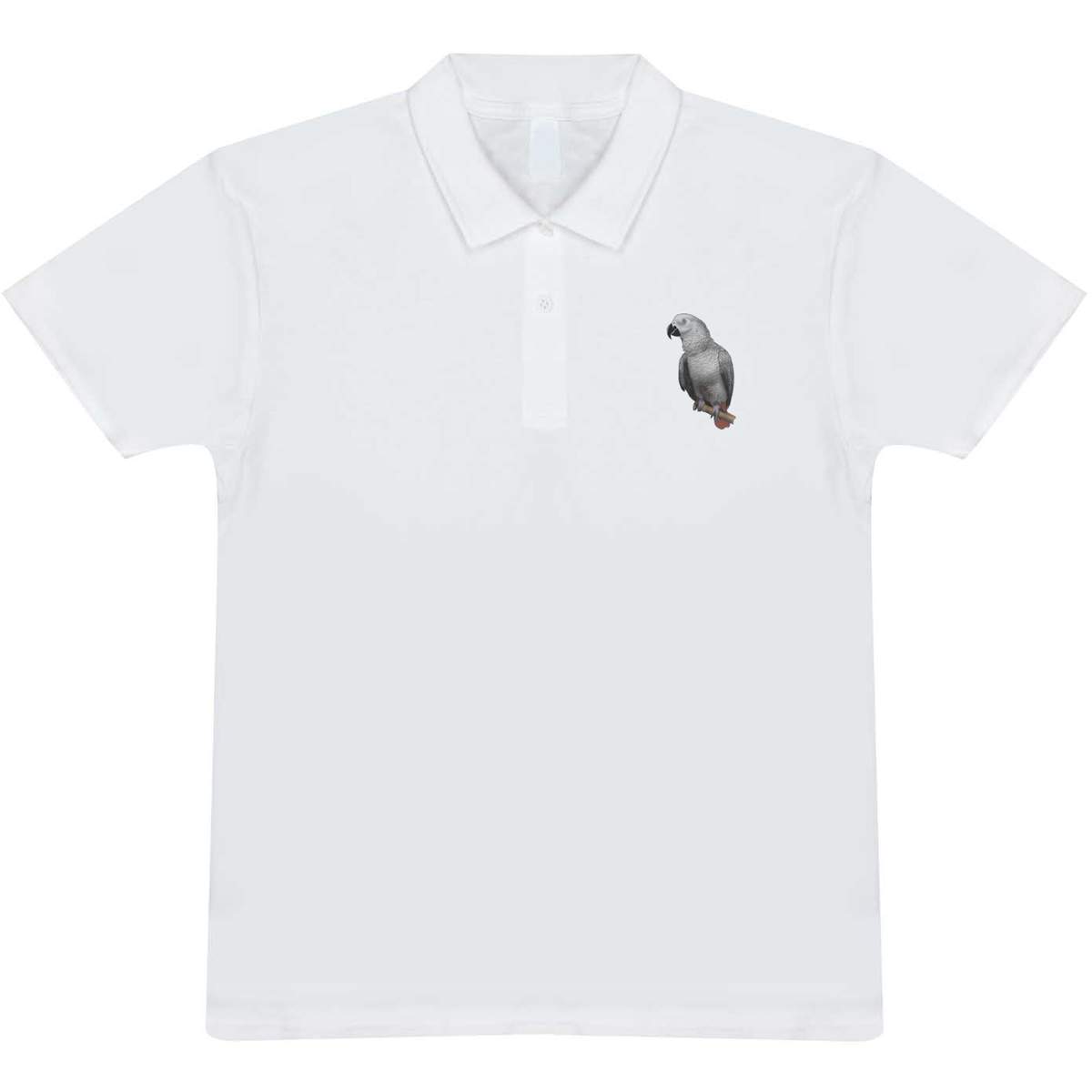 'African  Grey Parrot' Adult Polo Shirt / T-Shirt (XL, White) (PL00052868)