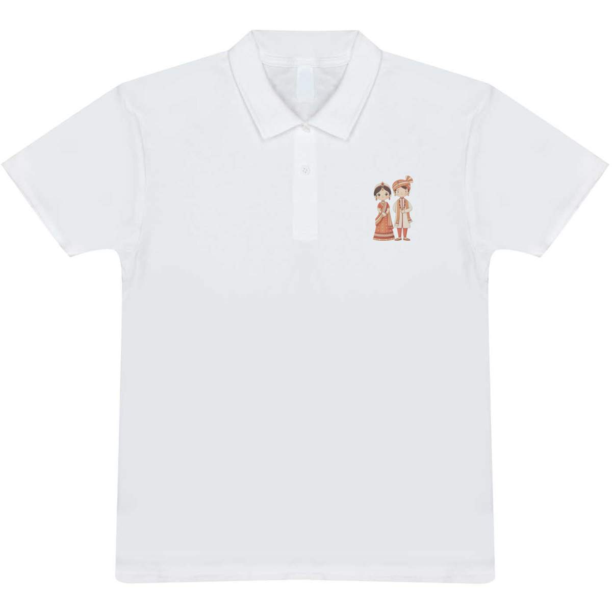 'Indian Wedding Couple' Adult Polo Shirt / T-Shirt (XL, White) (PL00376557)