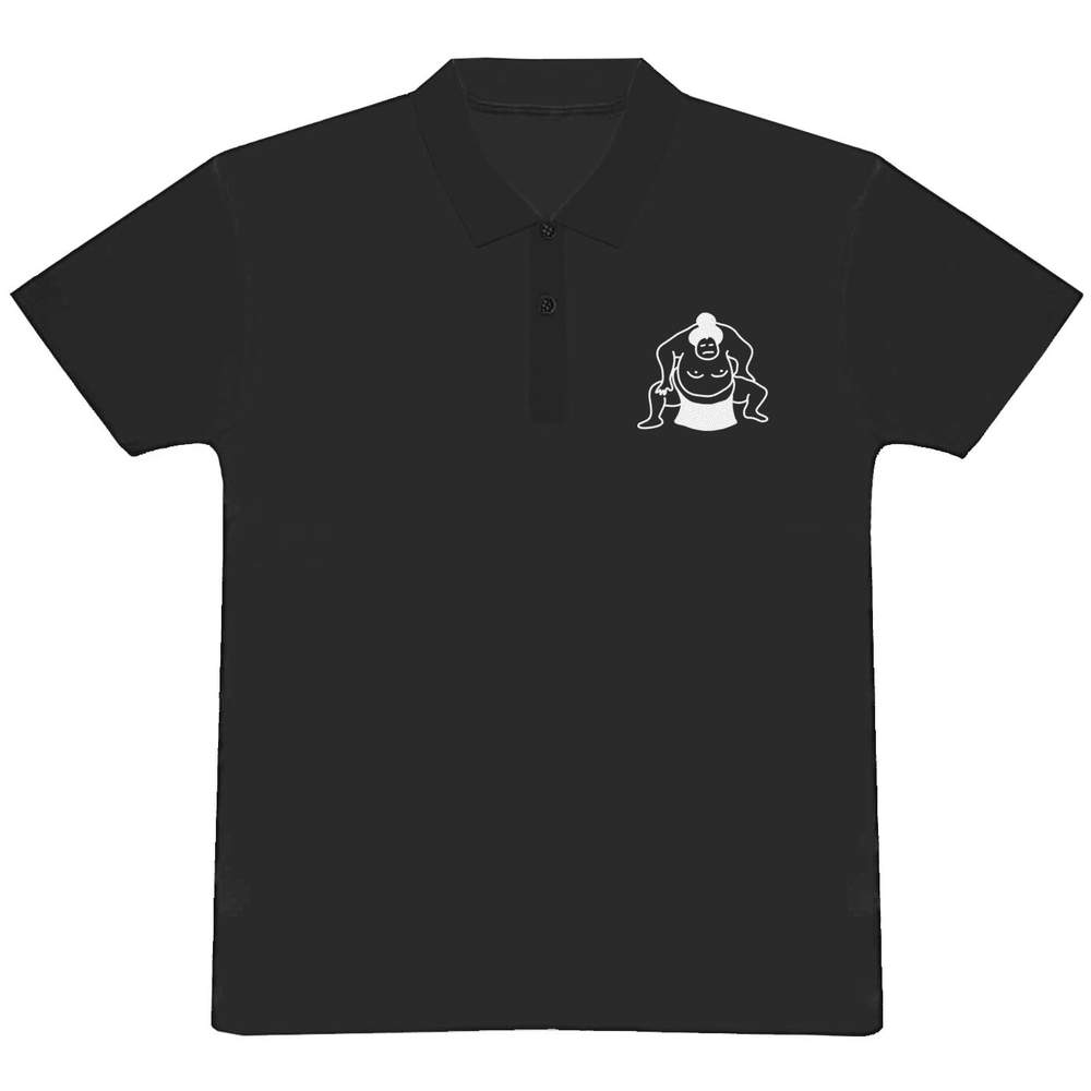 'Sumo Wrestler' Adult Polo Shirt / T-Shirt (XL, Black) (PL00140769)